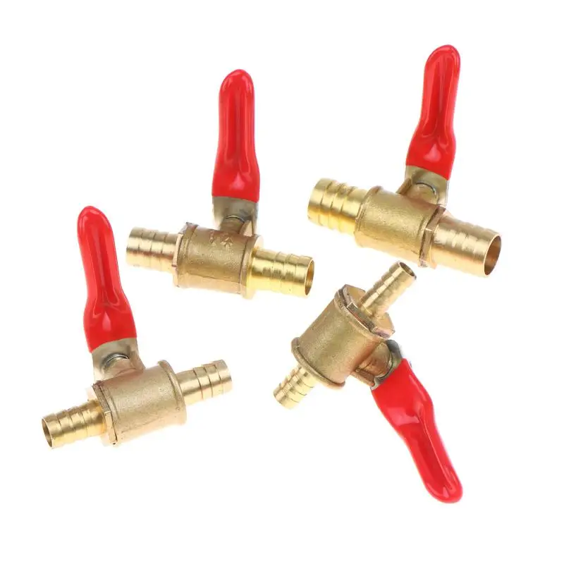 Hose Barb Shutoff Ball Valve 6-12mm Inline 1Pcs Leak-Proof for Water Oil Air Gas Fuel Line Plumbing Repair