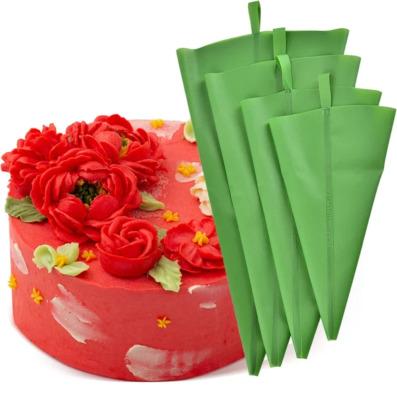 4Size Large Green Silicone Pastry Bag For Cakes Decorating Tools Cupcake Icing Piping Cream Confectionery Bag кондитерский мешок