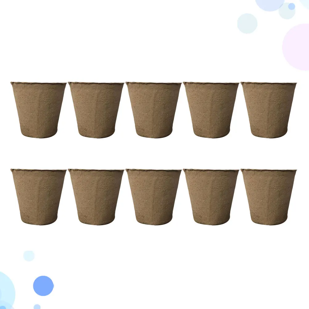 

10 pcs Seedling Pot Biodegradable Pulp Flower Container Indoor Garden Nursery Plant Cup ReusablePulp Basin Plants Pots Nursing