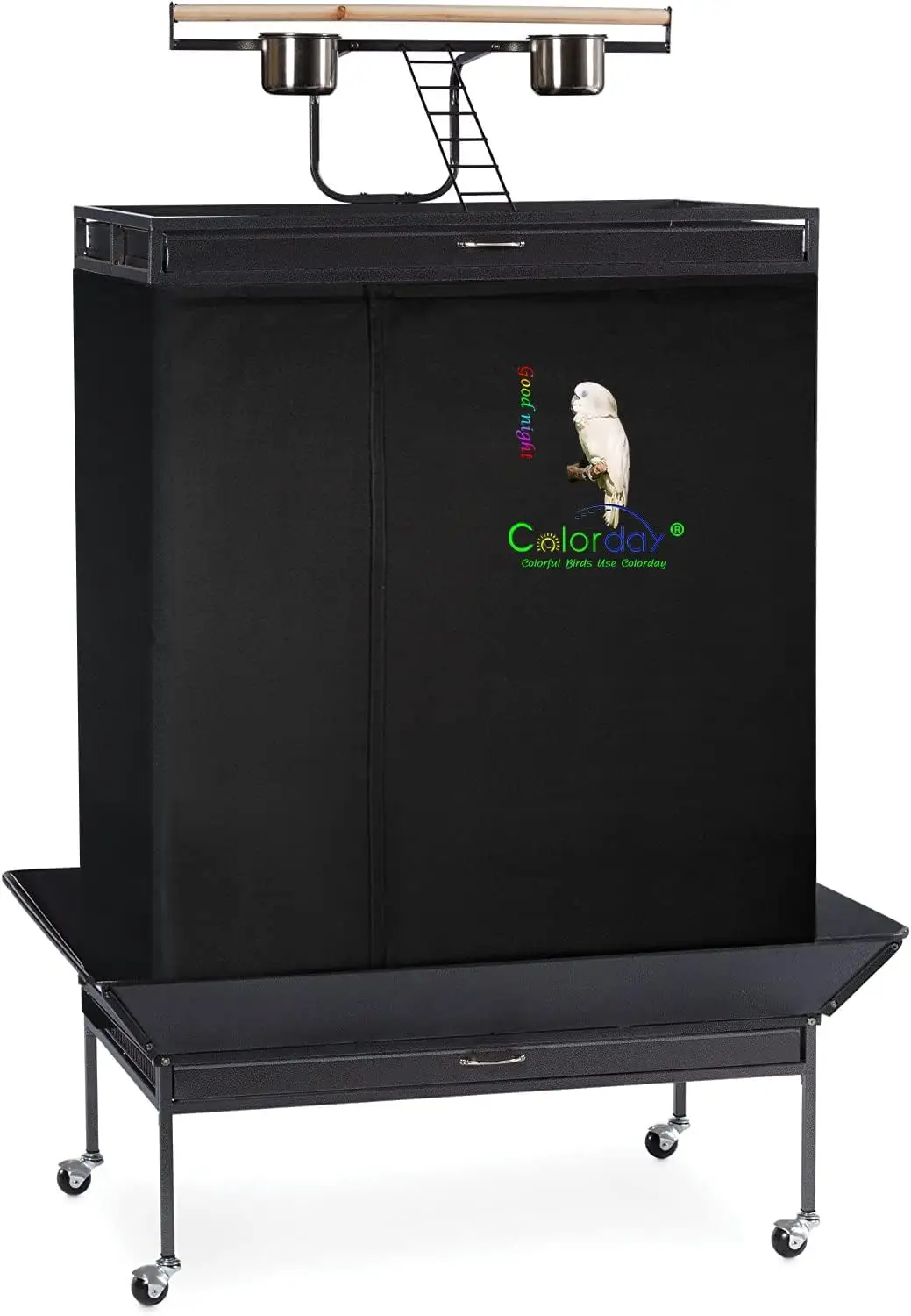 

Очень большая черная клетка для птиц с игровой крышкой, простая магнитная установка для лучшего сна