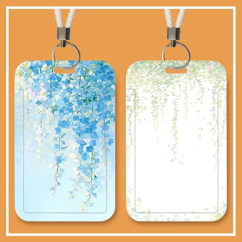 Inst Style Spring Stampe floreali Kpop Idol Card Collect Organizer Cancelleria Porta badge da donna Portachiavi Borsa porta badge carta d'identità di credito