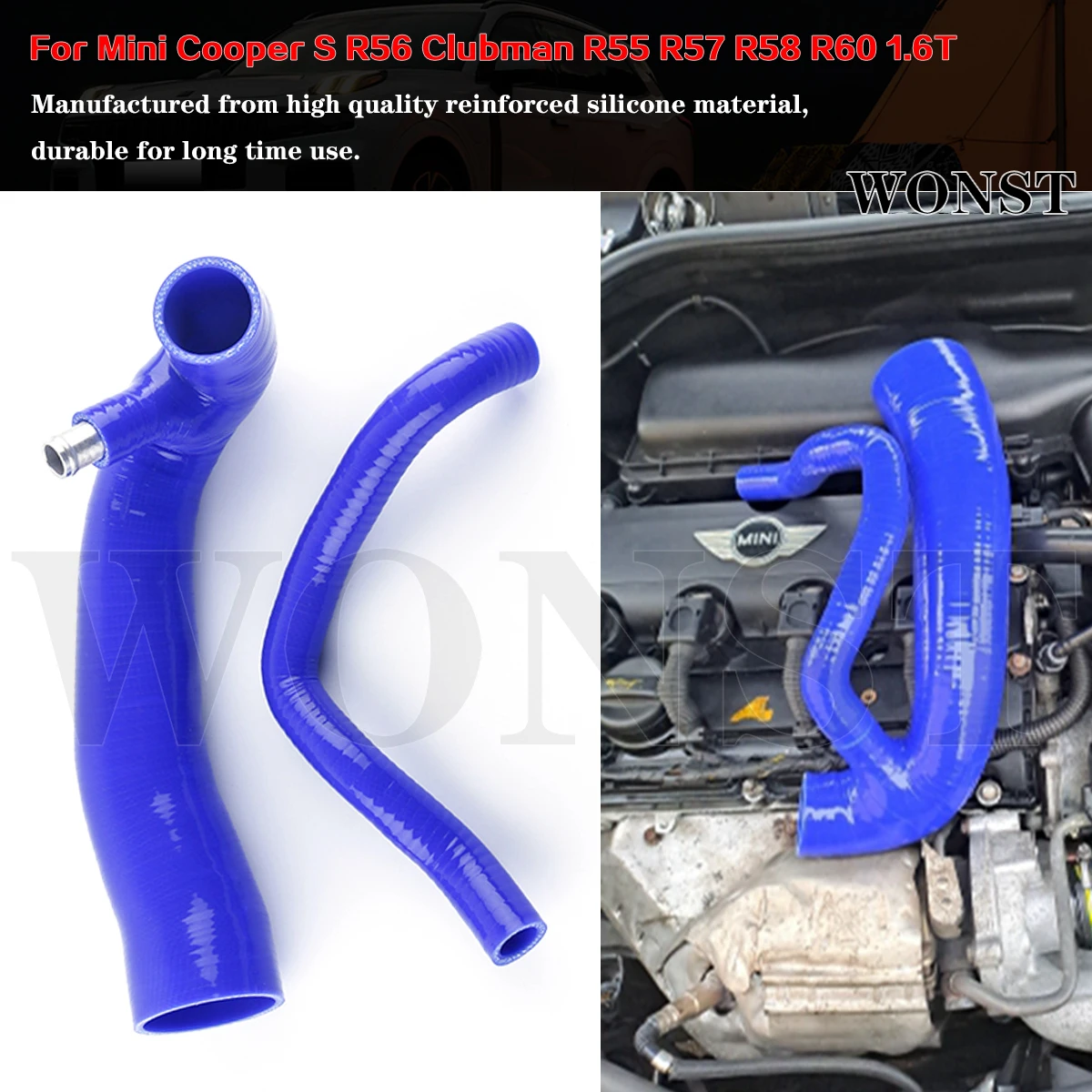 

4Ply For Mini Cooper S R56 Clubman R55 R57 R58 R60 1.6T N14 Engine Turbo Boost Air Intake Tubes Silicone Hose Pipe