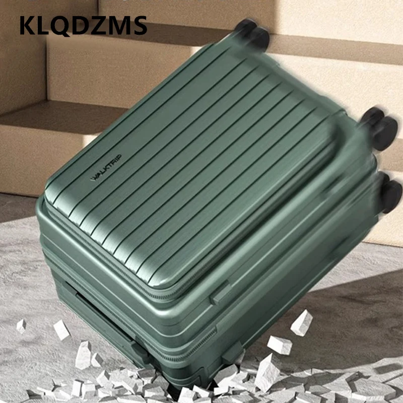 

KLQDZMS High Quality Suitcase ABS+PC Boarding Box 20"24"26 Inch USB Charging Trolley Case Universal Wheel Rolling Luggage