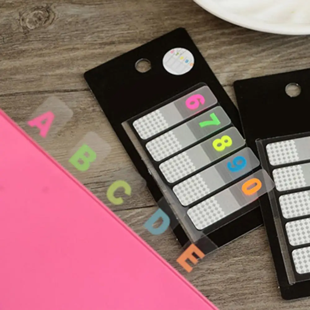 100หมายเลขหน้าตัวอักษรสติกเกอร์สัญลักษณ์โรงเรียนซัพพลาย Memo Mini Sticky Notes