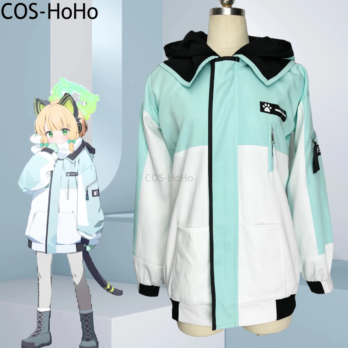 

COS-HoHo Blue Archive Saiba Midori/Saiba Momoi Game Suit Winter Coat Uniform Cosplay Costume Halloween Party Role Play Outfit