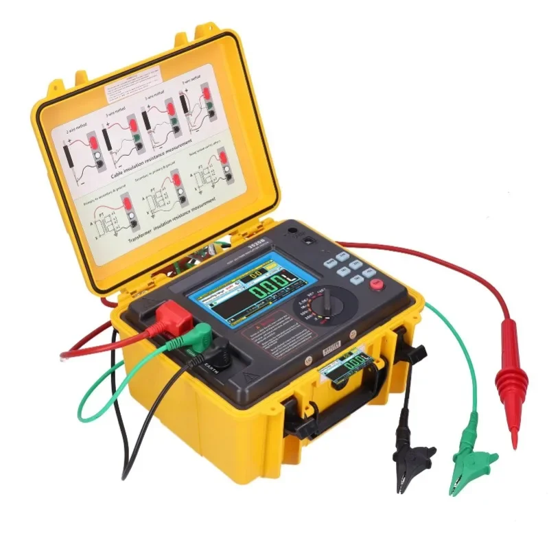 Rechargeable Lithium Battery IP65 Earth Resistance Meter 3 WIRES 4 WIRES Soil Voltage Resistance