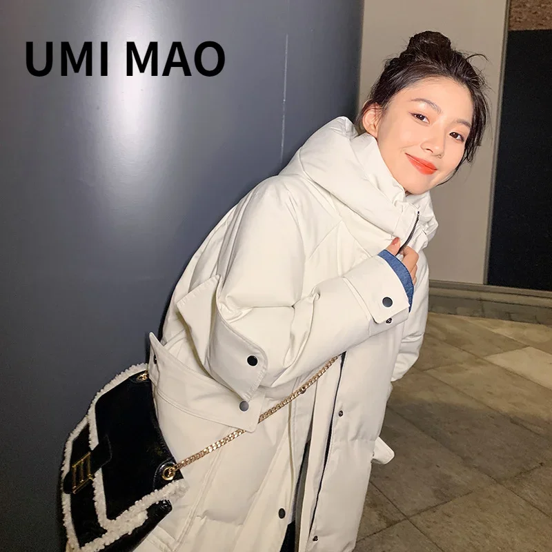 UMI MAO Winter Jacket New Thickened Down Cotton Clothes Women\'s Over-the-knee Mid-length Fashion Padded Jackets Trendy Coat