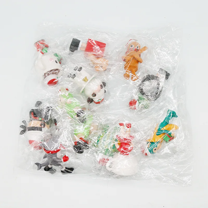 12 pçs/set Natal Tung Tung Tung Sahur Action Figure Toy PVC Modelo Italiano Brainrot Tun Tung Tung Sahur Figuras Brinquedo de Natal