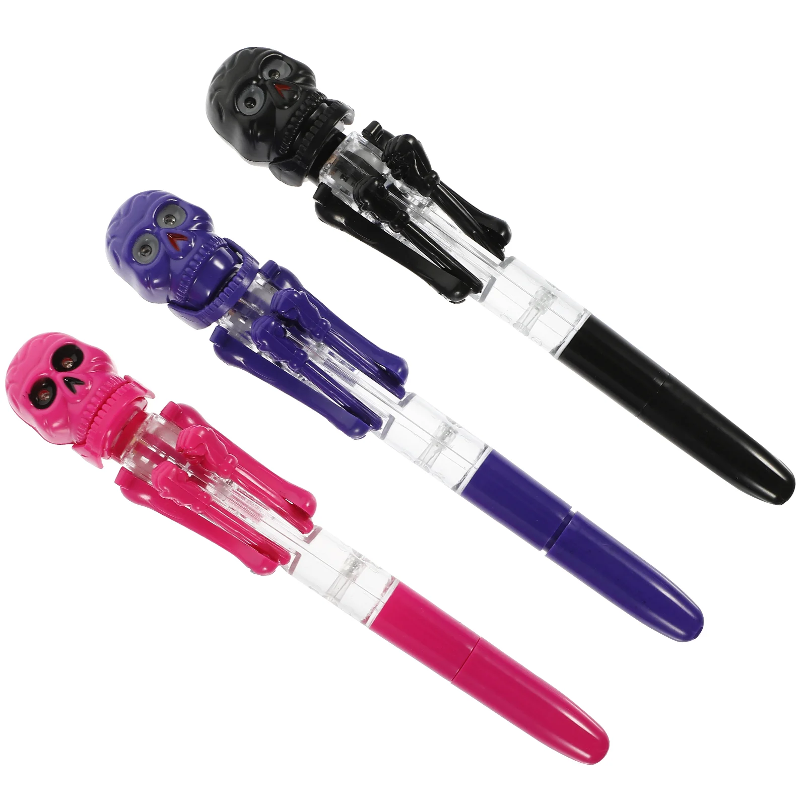 3 Pcs Halloween Ballpoint Pen Skull Pens Party Props Students Stationery Decorate Office