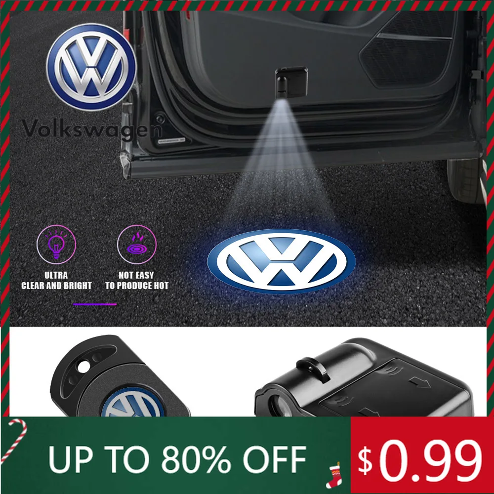 

Внутренние наклейки 1 шт. светодиодные беспроводные двери автомобиля, лазерный свет, проектор для Volkswagen VW Tiguan Passat b5 Golf 5 Touare