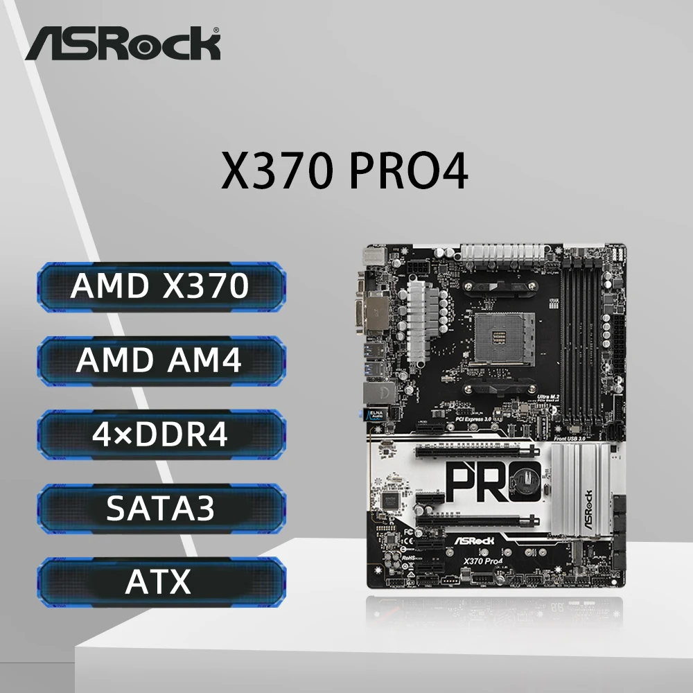 

Материнская плата ASRock X370 PRO4 с поддержкой Ryzen 9 5950X Ryzen 7 5700X3D 5800x3D Ryzen 5600 Процессор AMD X370 Двухканальный DDR4 M.2 NVME