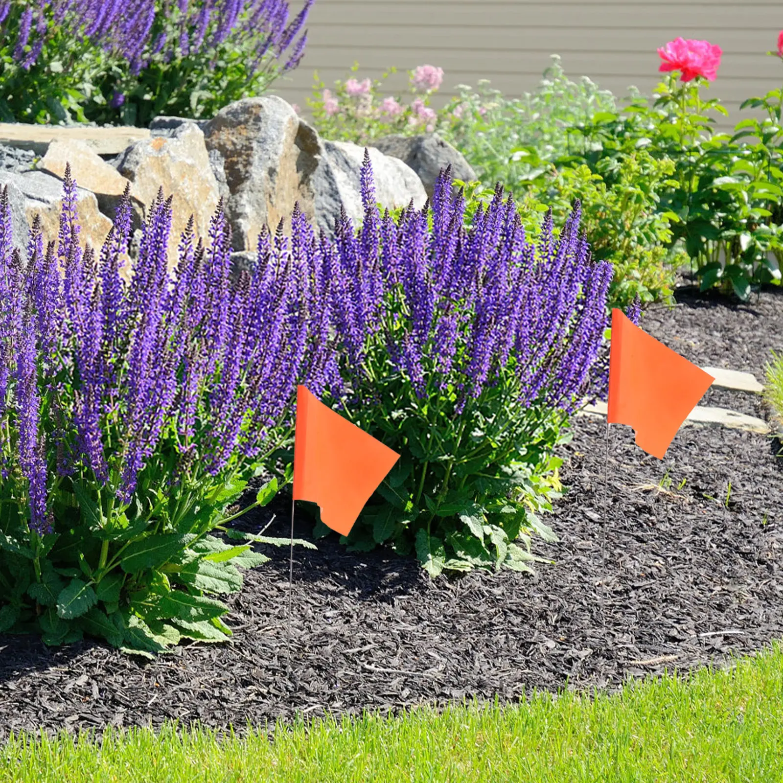 50pcs Lawn Flags Lawn Marking Yard Garden Sprinkler Signage Sturdy Lightweight Irrigation Marker Surveying Tool Landscape