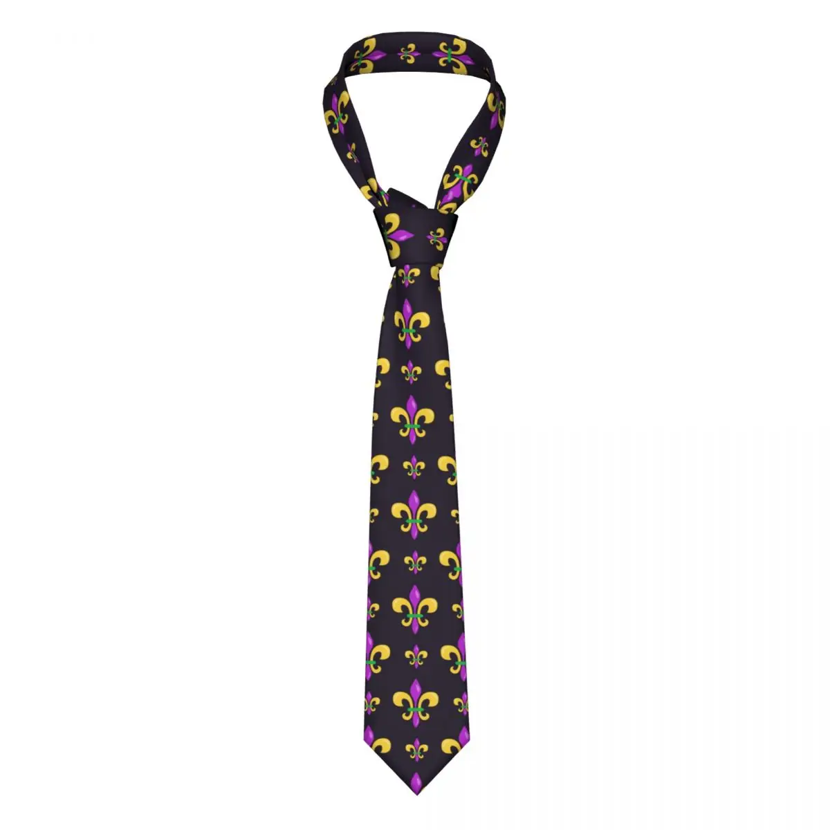 

Casual Arrowhead Skinny Fleur De Lis Mardi Gras Background Necktie Slim Tie For Party Formal Tie