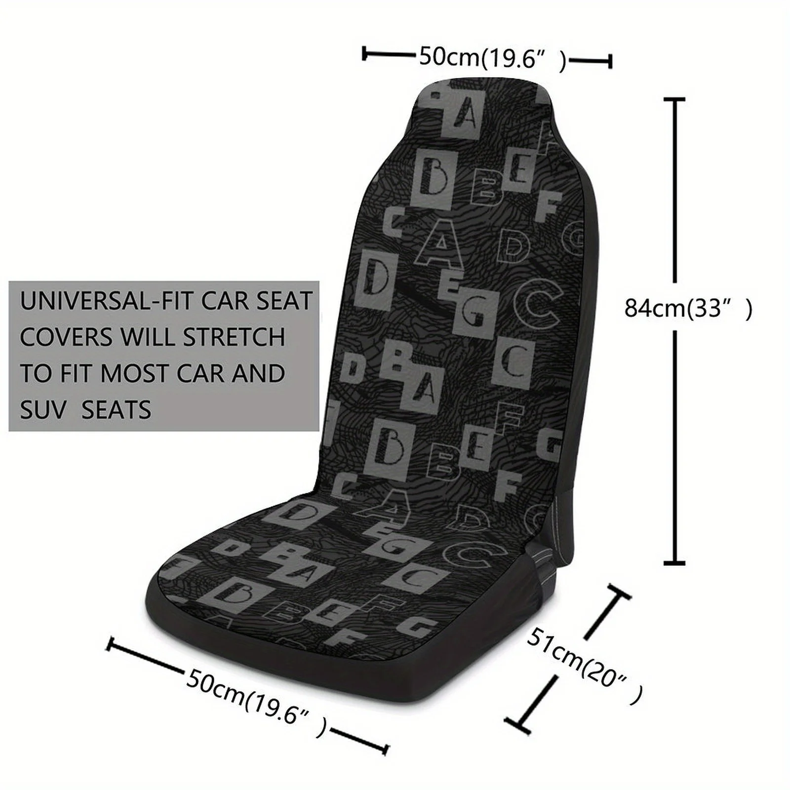 2pcs Of Breathable And Non-Slip Car Front Covers With A Casual Letter Design.