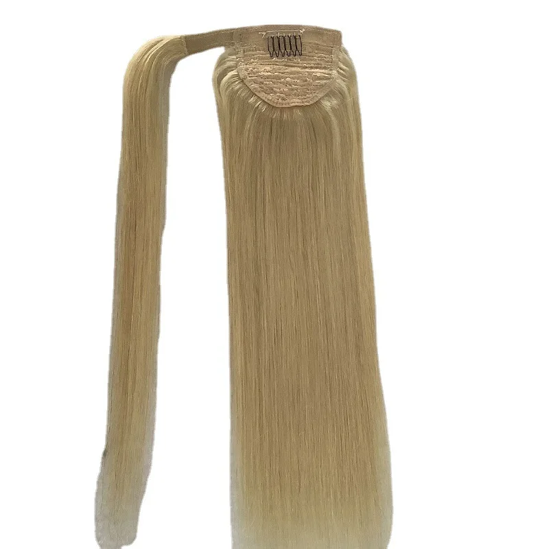 

Ponytail, blonde, human hair braid, smooth hair, low amplitude braid, grab clip ponytail.