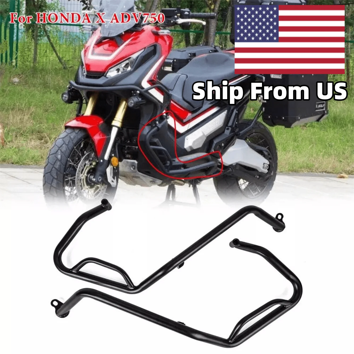

Motorcycle Steel Lower Crash Bar Engine Guard Frame Protector Bumper for Honda X-ADV X ADV 750 2017-2020 2019 2018