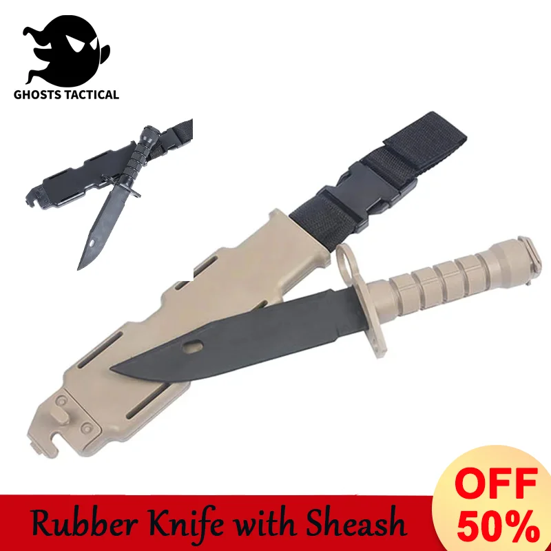 

Rubber Knife Training with Sheath, Fake plastic dagger, Flexible and Soft Fixed Blade Suitable for props, Halloween martial arts