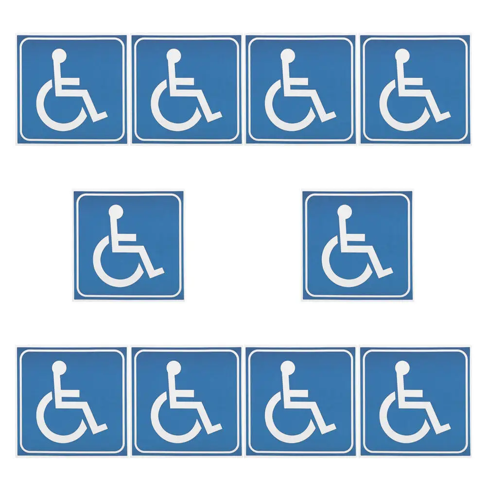 

10pcs Disability Sticker Adhesive Pvc Wheelchair Symbol Waterproof For Toilets Cars Mobility Devices Handicap Sign Decal Traffic