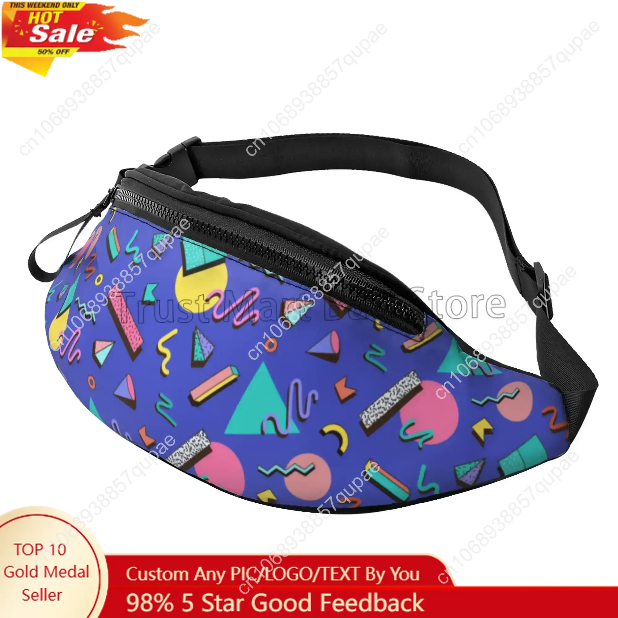 

Retro 80s 90s Fanny Pack Waist Packs Unisex Adjustable Casual Waist Bag Vintage Hiking Belt Waist Packs for Travel Cycling