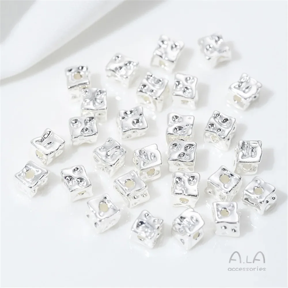 Cuentas cuadradas de queso envueltas en oro de 14 quilates, cuentas cuadradas irregulares, pulsera de cuentas DIY, collar, accesorios de joyería