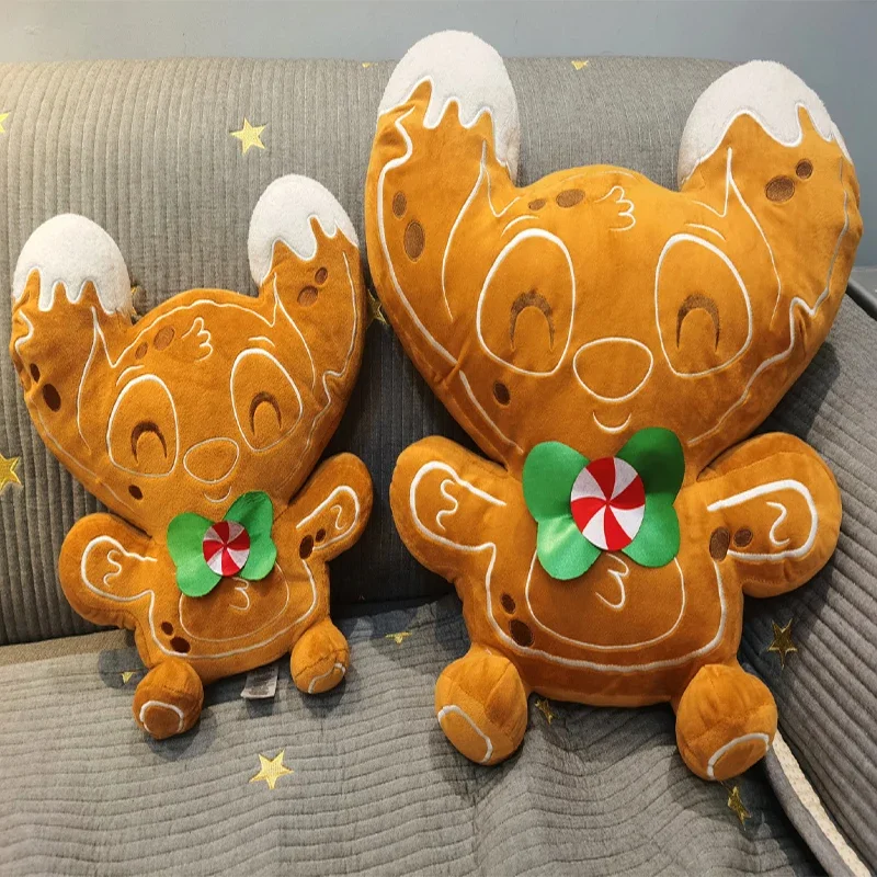 Disney świąteczny ścieg piernikowy pluszowa zabawka Cartoon Stitch wypchane zwierzę Sofa samochodowa poduszka domowa poduszka dekoracja pokoju prezent
