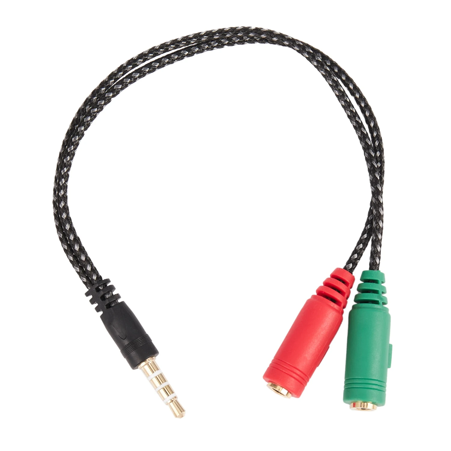 1 Pcs Cable Adapter 2 In 1 Splitter 4 Pole 3.5mm Audio Earphone Headset to 2 Female Jack Headphone Mic Audio Cable 3 pole for PC