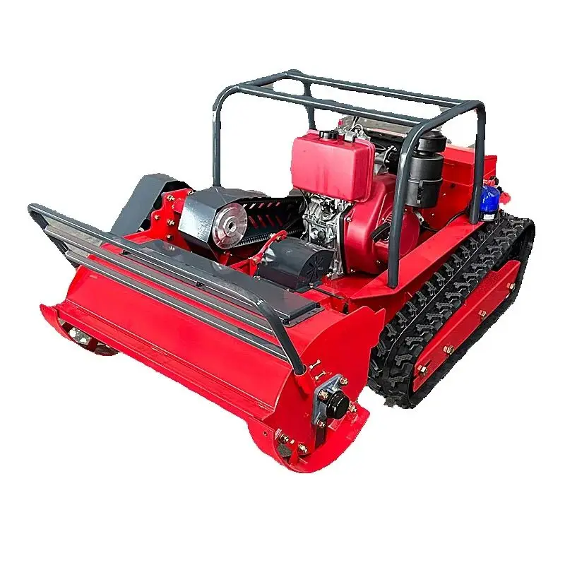 

New customized industrial-grade Chinese-made remote-controlled ramp robot remote-controlled rotary lawnmower