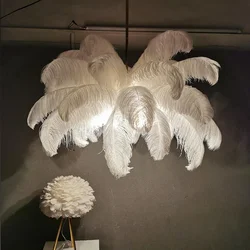 Nordic struzzo Feather Living RoomChandelier Lamp Led lampade a sospensione camera da letto illuminazione per interni lampada a sospensione decorazioni per la casa