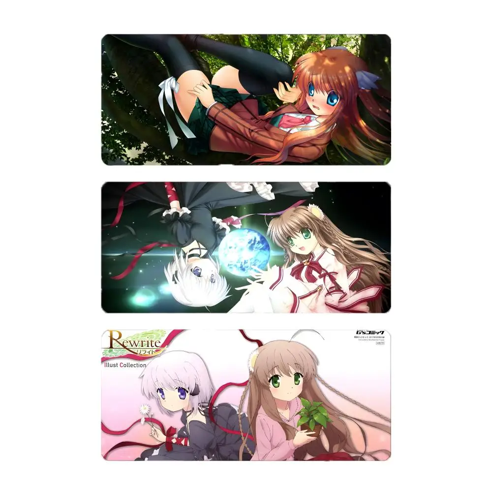 Warm Emotional Anime R-Rewrite Mouse Pad Large Gaming Mousepad with Stitched Edges Thickened Desk Mat PC