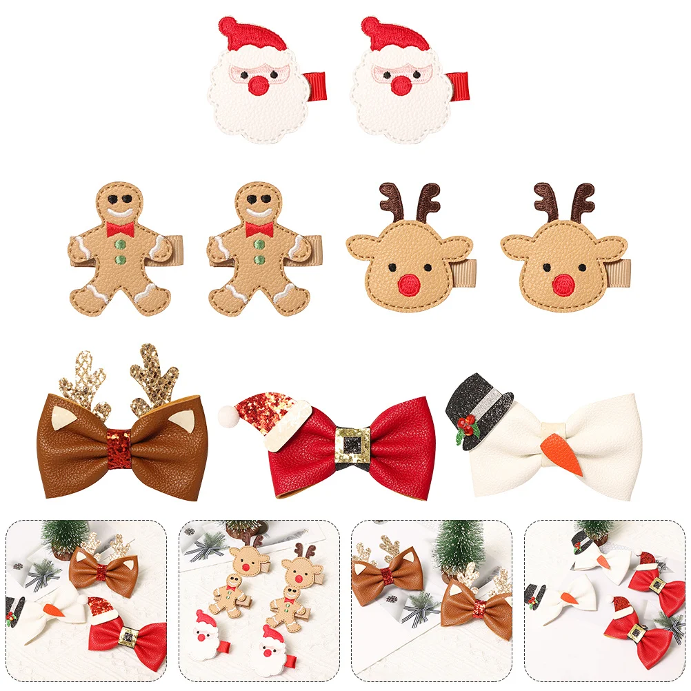 

9Pcs Xmas Hair Clips Hair Accessories Cartoon Christmas Hairpins Festival Barrettes Hairpin Holiday Photo Props