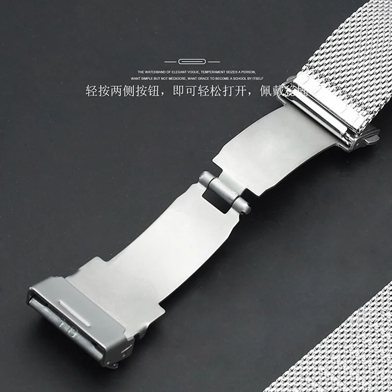 0.6 Mesh Milanese Stainless Steel Watch Strap 16mm 18mm 20mm 22mm Quick Release Metal Watch Band Universal Replacement Bracelet