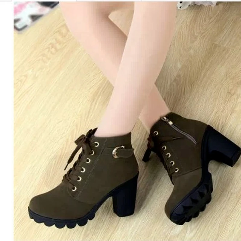 New Women autumn Winter Snow Boots Thick bottom short  Boots Women\'s Shoe high-heeled shoes +AA