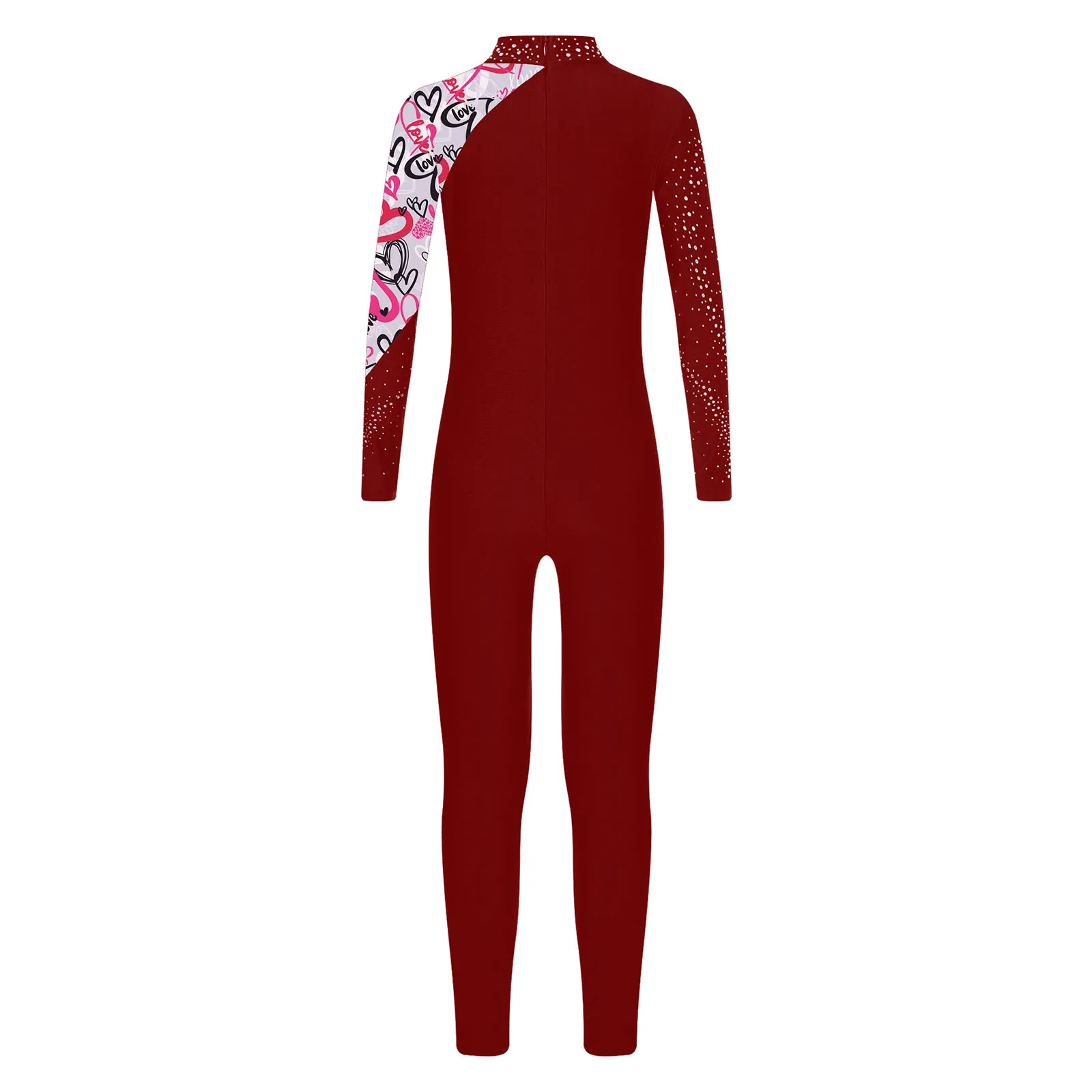 Crianças meninas brilhantes strass unitard macacão ginástica rítmica figura patinação no gelo bodysuit ballet dança collant trajes