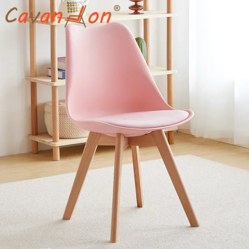 

Salon Wooden Dining Chair Cafe Pink Accent Chair Desk Plastic Vanity Chair Bedroom Cadeiras De Jantar Home Furniture