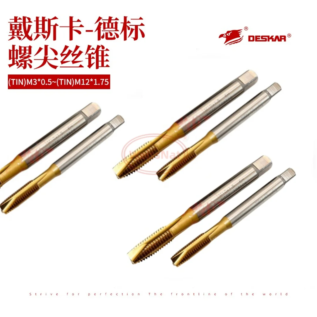 

DESKAR Спіральный метчик (DIN) Метчик с винтовым наконечником (DIN) Метчик с прямой канавкой (DIN) M3 ~ M12 HSS-E Высокопроизводительный многоцелевой