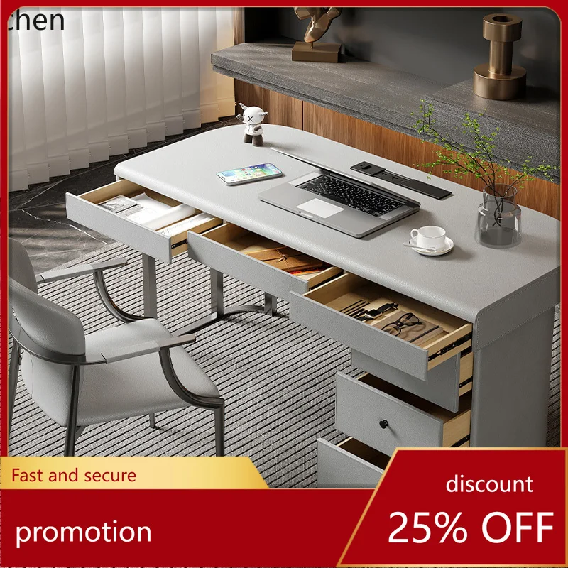 

HT Light Luxury Office Desk Chair Designer Simple Book Desk Chair Stainless Steel Desk Home