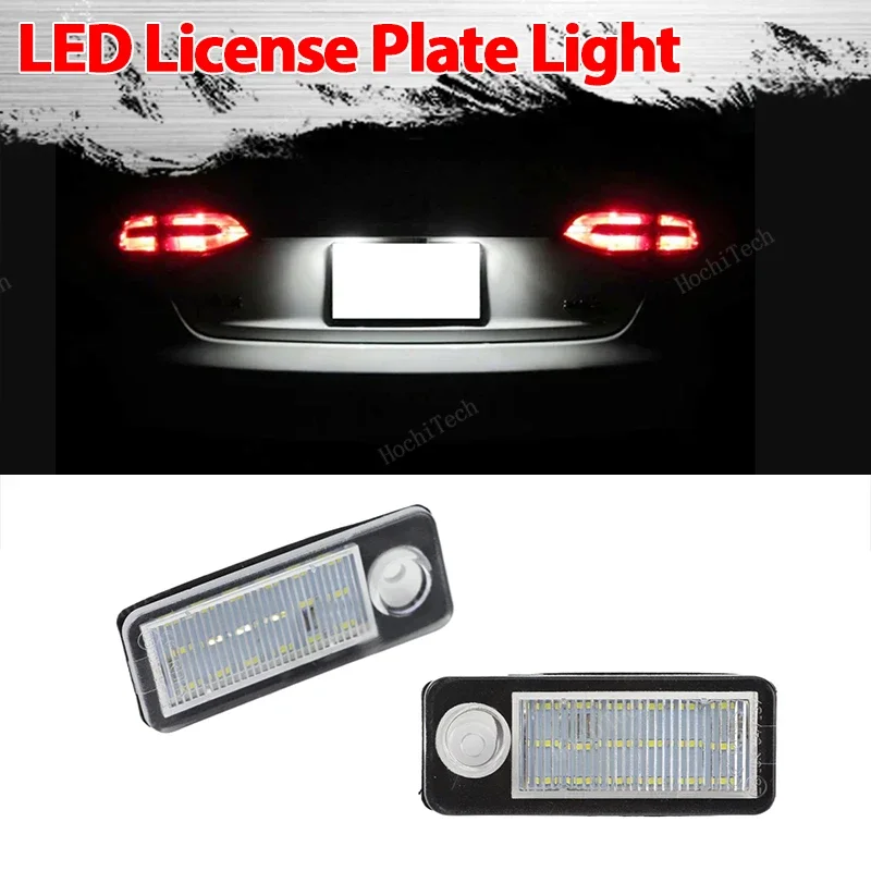 2Pcs Canbus LED License Plate Light For Audi A6 C5 4B Avant Wagon 1997-2004 RS6 RS6 Plus 2002-2004 White Car-Styling Number Lamp