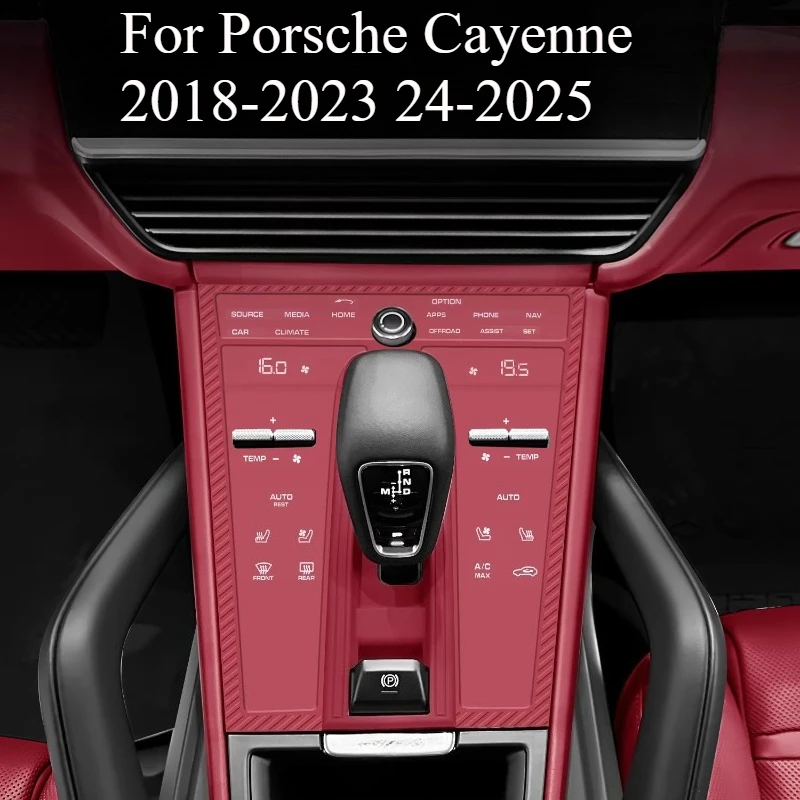

For Porsche Cayenne 2018-2023 24-2025 Center Console Cup Holder Inserts, Gear Shift Panel Protective Film, Non-Slip Silicone Pad