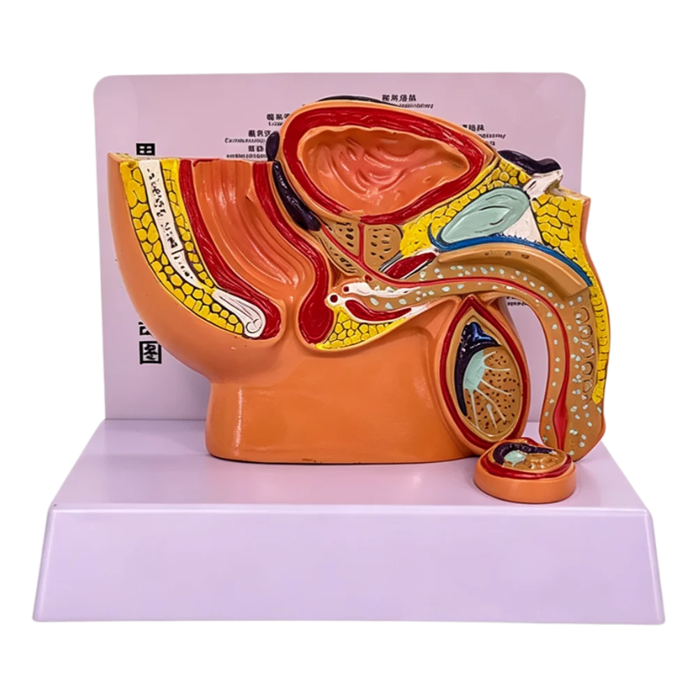 Medical Mini Male Pelvis Sagittal Anatomy Model, Male Genitourinary & Family Planning Demonstration