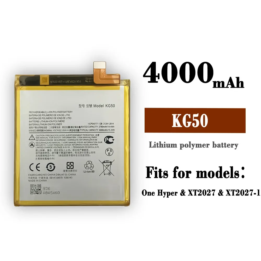 4000 mAh KG50 Battery For Motorola Moto One Hyper XT2027 XT2027-1 XT2027-2 XT2027-3 Batteries + Repair Tools kit