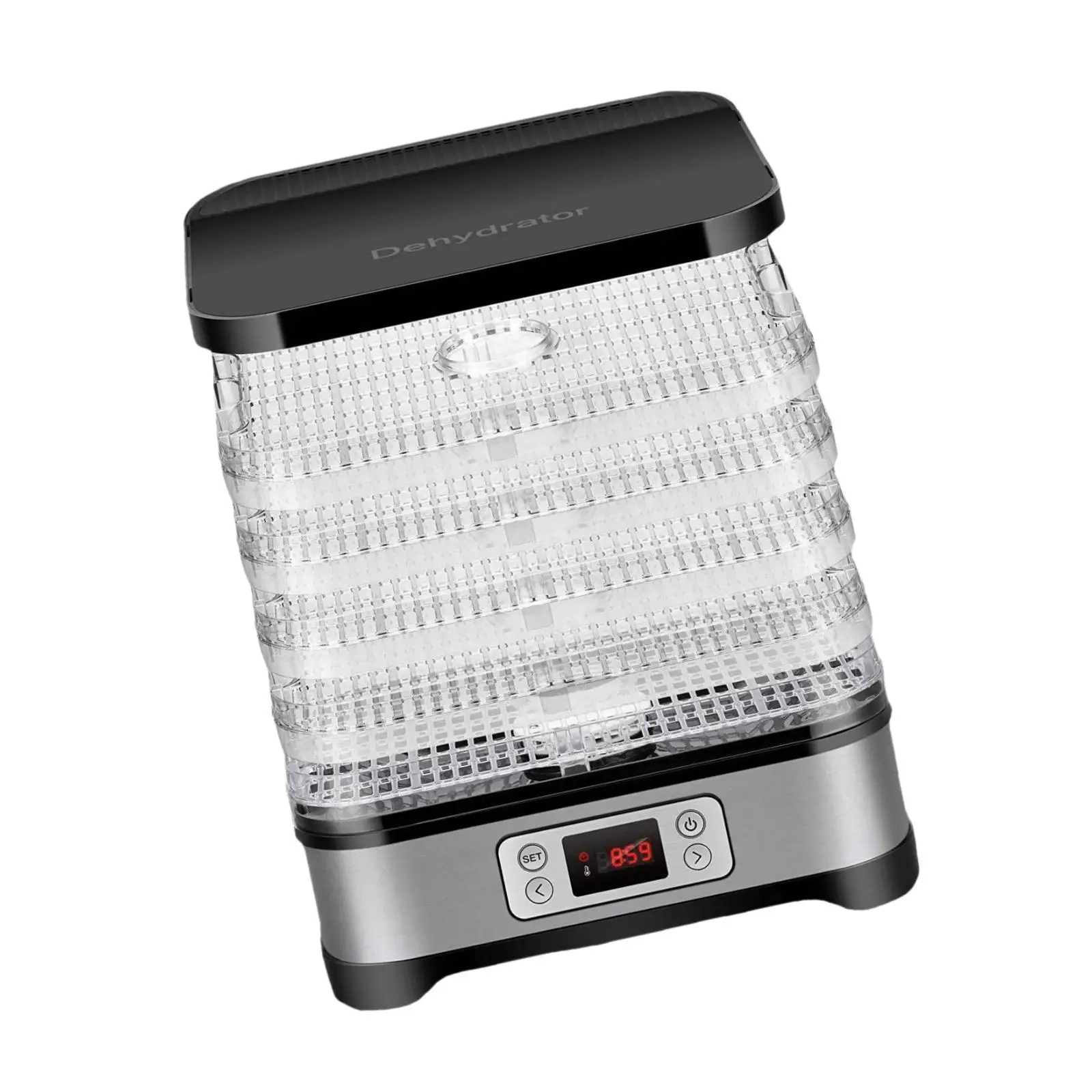 مجفف طعام كهربائي 5 صواني مجفف فواكه محمول للكلاب يعامل اللحوم والوجبات الخفيفة