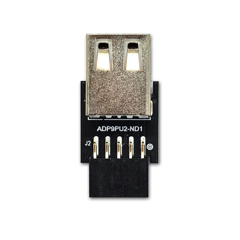 Baru 9pin ke 2 Port USB 2.0 A Female Converter papan PCB Motherboard Internal 9pin USB Adpater konektor untuk 2 Port USB2.0 adaptor