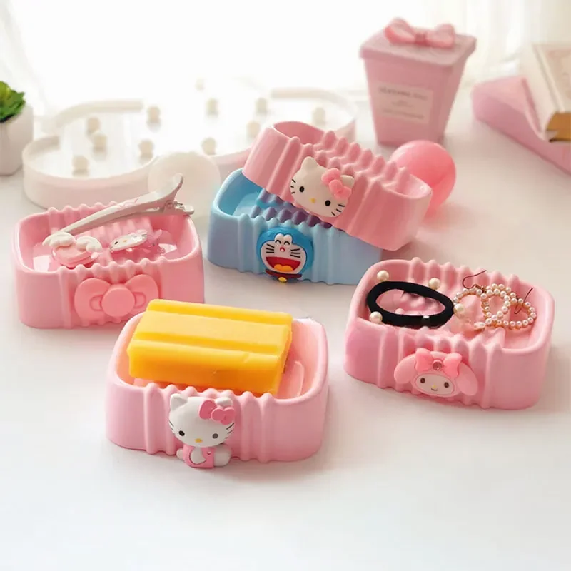 Sanrio Kawaii Hello Kitty portasapone Cartoon portasapone scarico antiscivolo viaggio casa bagno portasapone accessori per il bagno