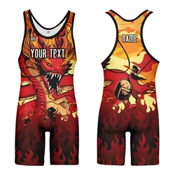 Custom Sublimated Wrestling Singlet Slim Fit Powerlifting Singlet for Men Women Youth Plus Size Sleeveless Active Jumpsuits