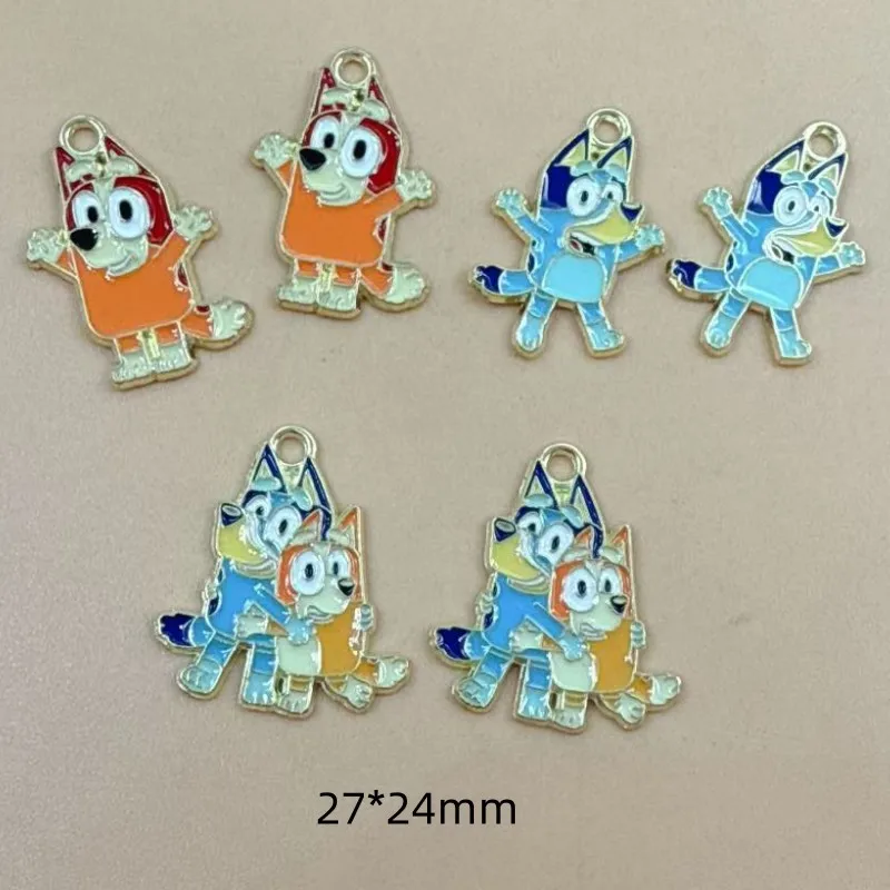 10 Stück Tier-Bingo-Hunde-Dekorationen, niedliche Legierungsanhänger, Anime-Figuren, Kinder-DIY, kreativer Modeschmuck, Accessoires, Geschenk – Detail 5