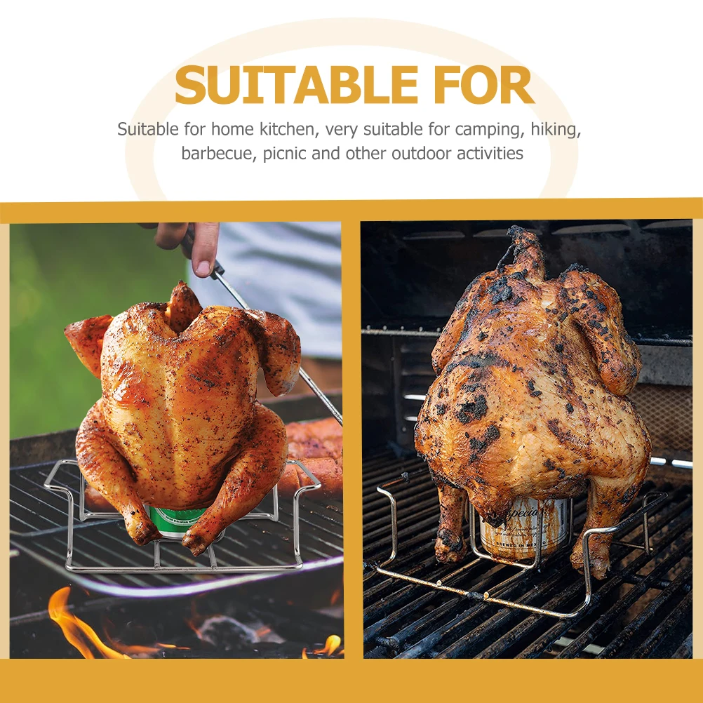 

Folding Chicken Grill Rack Stainless Steel Beer Can Roaster Holder Turkey Racks BBQ Tool Roasting Chicken Duck Goose