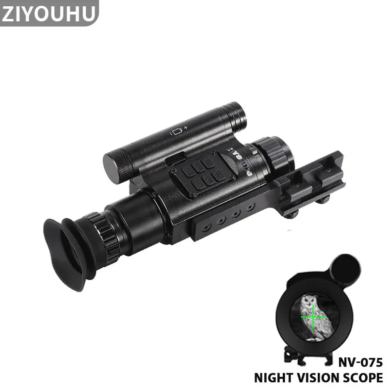 

ZIYOUHU 1080P Digital Night Vision Scope NV075 High Definition Monocular for Day Nigh Hunting Photography (25mm/35mm/50mm Focus)