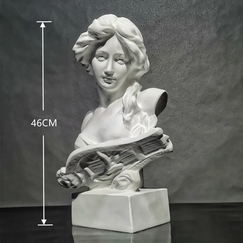 Resin statue model room simple wine cabinet plaster head