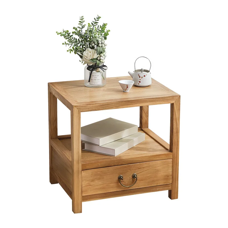 

Bedside table Solid wood drawer side table Bedside table Old elm bedroom small cabinet