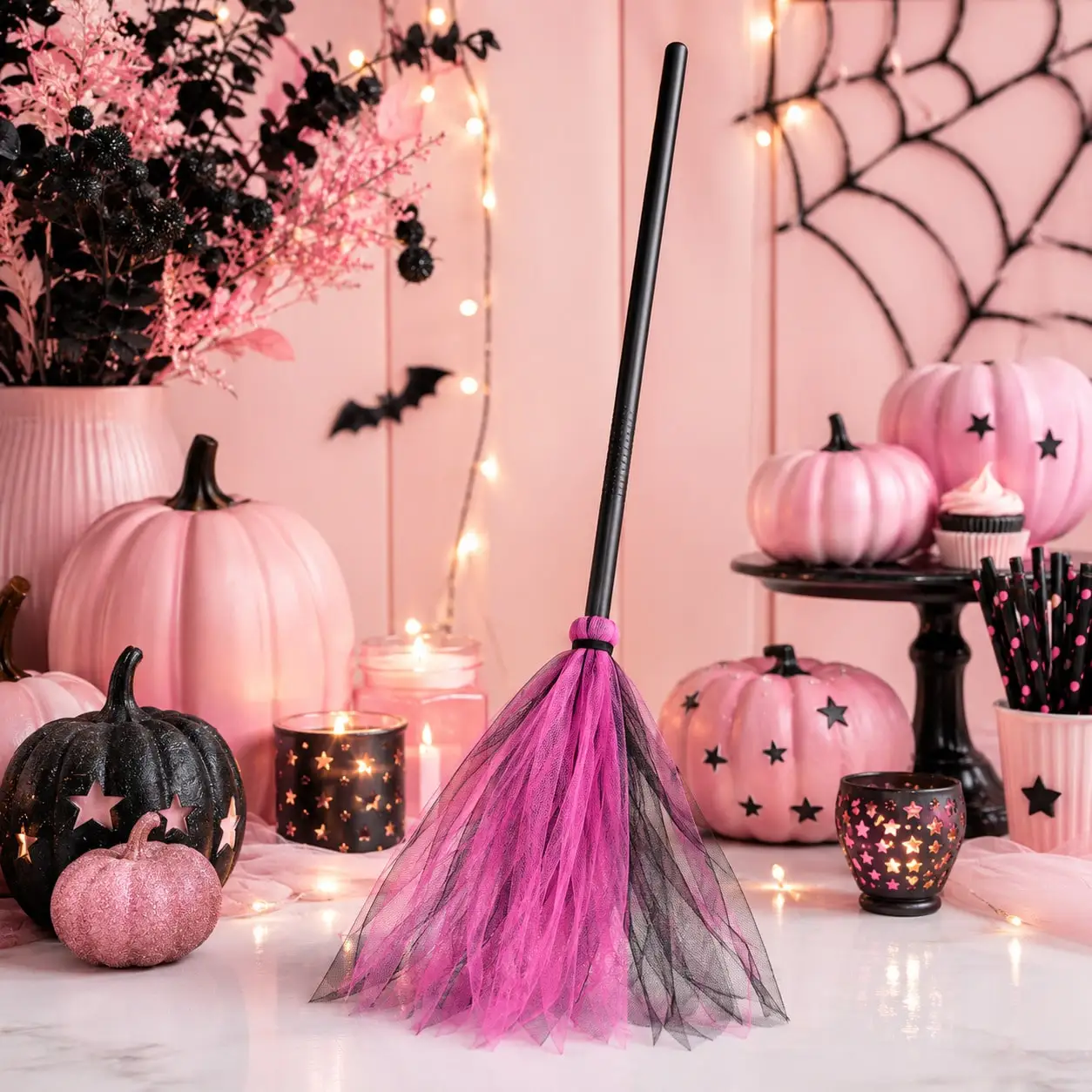 Halloween Flying Witch Broom Party Props Ghost Festival Mop Witch Stick Plastic Cosplay Flying Broomstick Props Party Decor